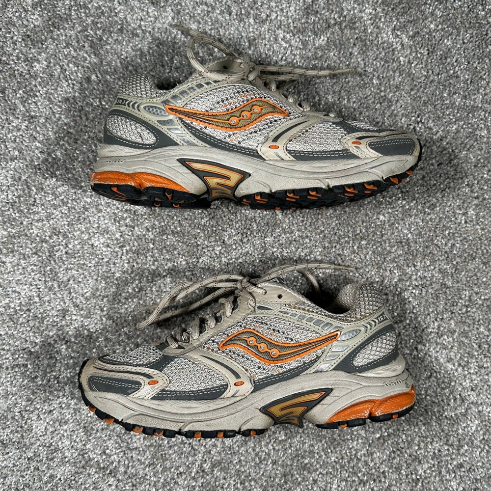 Saucony Grid TR2 Trail Running Shoes Tan Grey Orange 1927-3 Womens 6